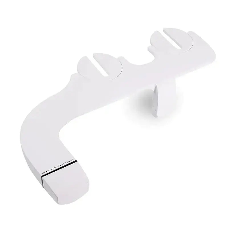 White plastic ultra-thin dual nozzle bidet seat with sleek modern design and ergonomic contours for bidet toilet cleanser