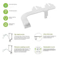 White plastic ultra-thin dual nozzle bidet toilet cleanser with dual nozzles for hip and womens washing functions
