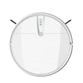 Ultra-thin mopping integrated sweeping robot in white with sleek transparent design and silver trim for automatic refilling sweeping