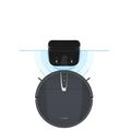 Black ultra-thin mopping integrated sweeping robot with silver accent and takor branding next to black charging base for automatic refilling sweeping