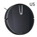 Black ultra-thin mopping integrated sweeping robot with matte finish and silver control panel for automatic refilling sweeping