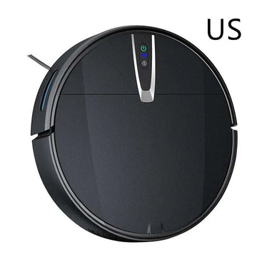 Black ultra-thin mopping integrated sweeping robot with matte finish and silver control panel for automatic refilling sweeping