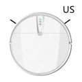White circular ultra-thin mopping integrated sweeping robot with sleek design and top control buttons for automatic cleaning