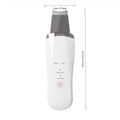 White and gray ultrasonic skin scrubber exfoliating device with sleek ergonomic design and dust-proof silicone cover