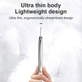 Silver-toned ultrasonic skin scrubber exfoliating device with ultra-thin ergonomic design and dust-proof silicone cover