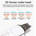 White and black 3d veneer cutter head with dust-proof silicone cover for ultrasonic skin scrubber exfoliating device