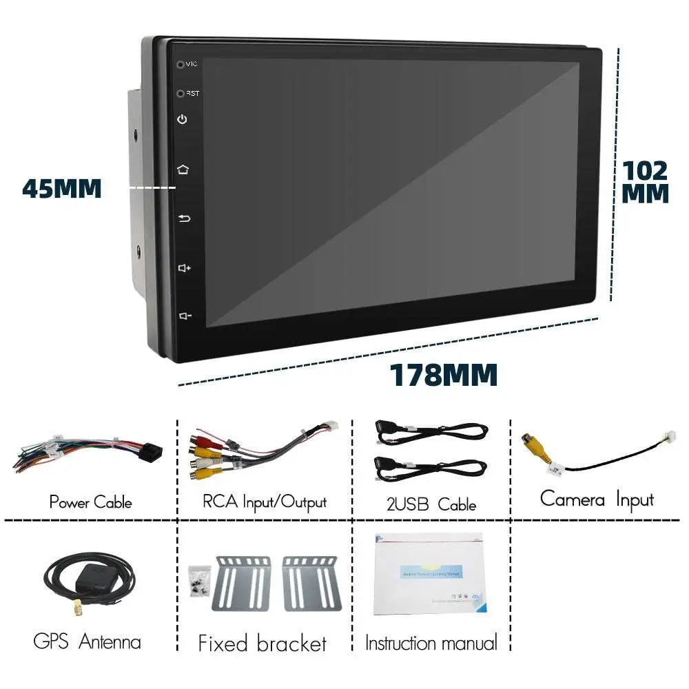 Black 10.2-inch universal carplay navigation mp5 navigation integrated radio with touchscreen and side control buttons