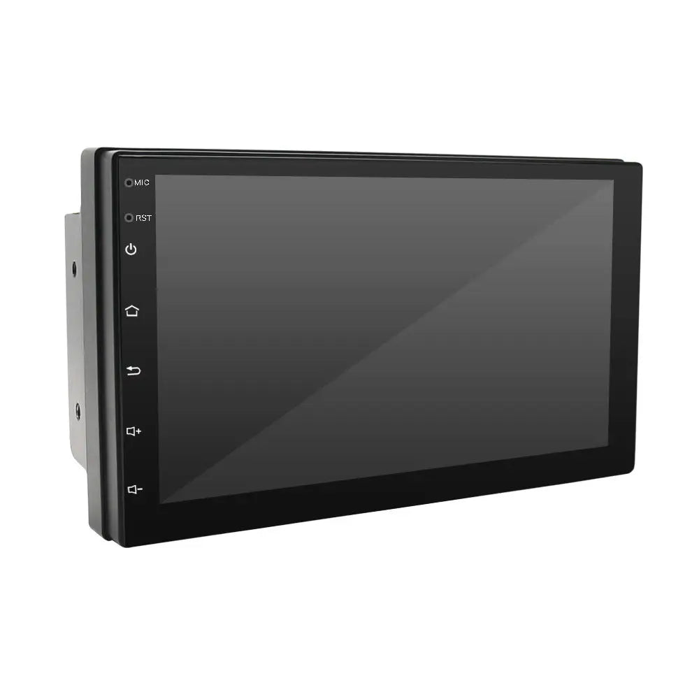 Black 7-inch universal carplay navigation mp5 navigation integrated radio with touchscreen and physical buttons on left side