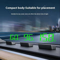 Universal head-up display car gps velometer with green digital speed display projected on windshield and three black mounts