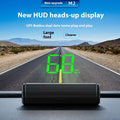 Black rectangular universal head-up display car gps velometer with horizontal ridges and green digital speed for vehicles