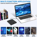 Black external cd dvd drive with sleek modern design and matte finish featuring usb 3.0 type c ports