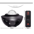 Black USB control music starry projector night light with a faceted crystal dome for ambient room lighting