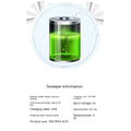 Usb rechargeable sweeping robot automatic vacuum with sleek cylindrical body silver accents and green battery display