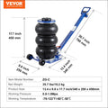 Blue VEVOR air jack 3 ton triple bag with black rubber tires and handle for vehicle lift use