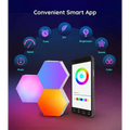 Vibrant smart hexagon lights with sleek geometric design and dynamic color-changing led panels for modern lighting