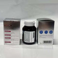 Black plastic bottle with white cap and silver label containing vitality coenzyme tablets for energy metabolism scenarios and heart health