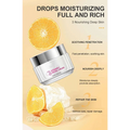 Silver-topped transparent jar of royale essence lux vitamin c brightening face cream with pink labeling 30g