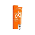 Orange tube of sadoer skin active 5x vitamin c firming eye cream with silver cap beside orange rectangular box for whitening skin care gift box