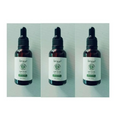 Three 30ml dark amber bottles of lansiyi hair salon vitamin e rich hair care essential oil with black dropper caps