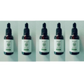 Five vitamin e rich hair care essential oil bottles with dark amber glass and black dropper caps by lansiyi hair salon