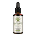 A dark amber glass bottle with black dropper cap containing vitamin e rich hair care essential oil for hair protection