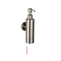 Stainless steel wall mounted bathroom hardware pendant lotion bottle with sleek cylindrical body and brushed finish