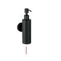 Black matte-finish wall mounted bathroom hardware pendant lotion bottle with sleek cylindrical body and pump mechanism