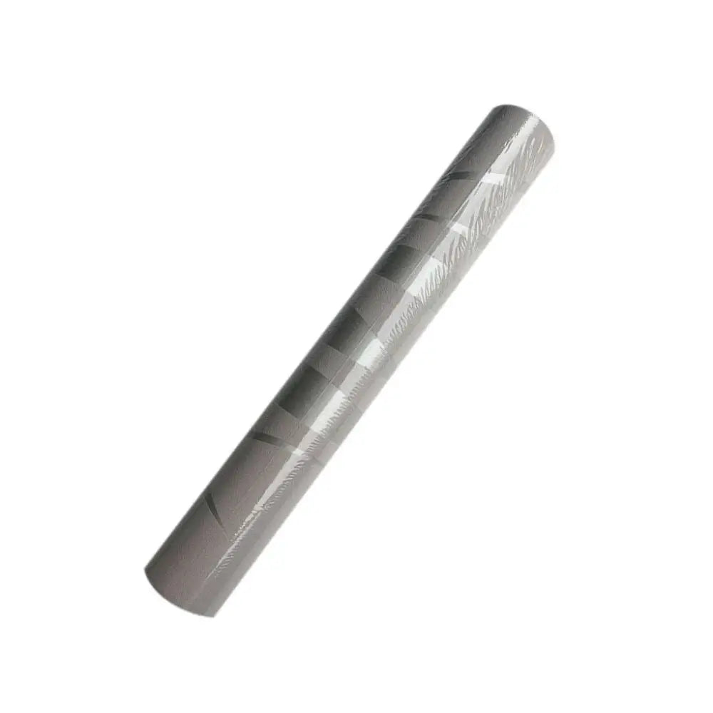 Silver metallic cylindrical roll of textured reflective water ripple non woven wallpaper for luxury women’s fashion interiors