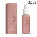 Pink glass bottle with white dropper cap labeled milano drop skin drops for watermelon tanning face serum and skin repair drops