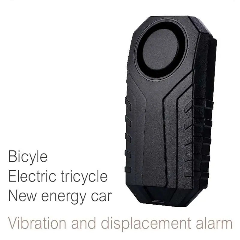 Black plastic waterproof bike alarm remote with circular vibration and displacement sensor for remote control anti theft use