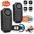 Black rugged waterproof bike alarm remote control anti theft system designed for secure motorcycle protection