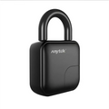 Black anytek fingerprint padlock smart lock waterproof with sleek rectangular design and matte finish for secure access