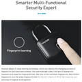 Black anytek waterproof l3 fingerprint padlock smart lock with sleek rectangular design and front fingerprint sensor
