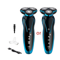 Black and blue waterproof rechargeable 4d floating shavers with three rotary heads and sleek ergonomic design by blue zozen