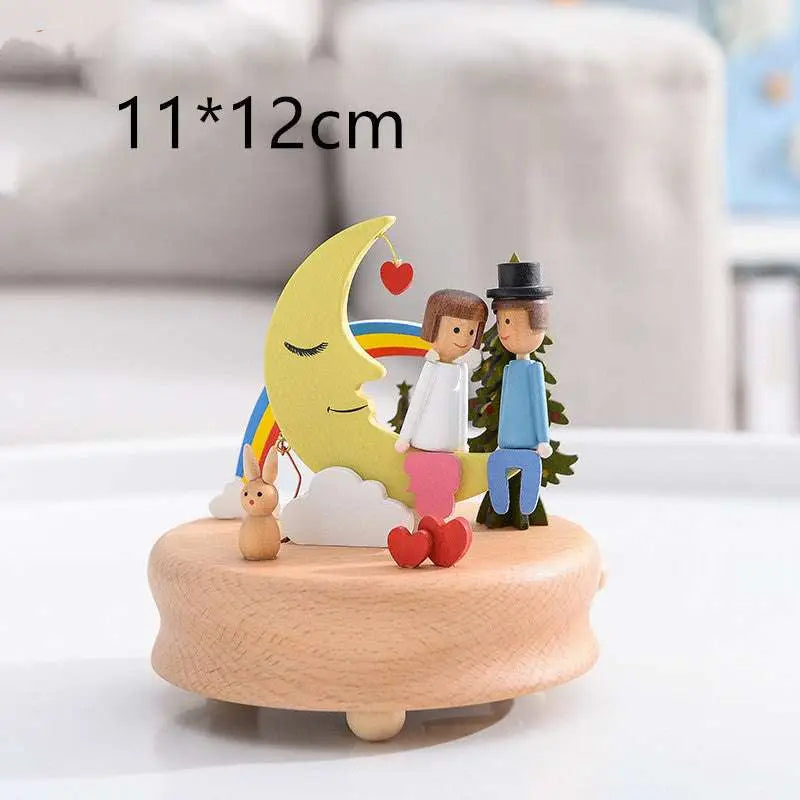 Music Boxes Innovative Rotating Musical Box Wooden Music Box Table Decoration Button Full Cup Plus Size Bra Without Wi Royalessencelux
