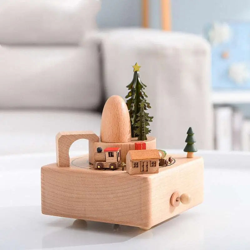 Music Boxes Innovative Rotating Musical Box Wooden Music Box Table Decoration Button Full Cup Plus Size Bra Without Wi Royalessencelux