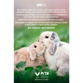 Two fluffy rabbits nuzzling in a green field paired with wemara dark midnight set body mist and cream