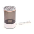 White cylindrical makeup brush cleaner and holder with usb-powered humidifier design featuring abs pc tpe materials and 7000rpm spin speed