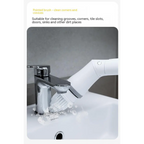 White electric scrubber cleaning wall brush with soft bristles and ergonomic handle for tight spaces and corners