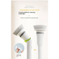 White electric scrubber cleaning wall brush with gray accents, ergonomic handle, and soft bristles for easy angle adjustment