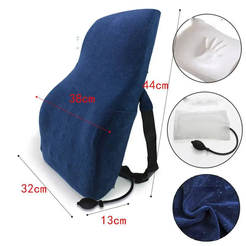 White ergonomic lumbar support airbag version cushion with contoured shape and raised bumps for pressure relief