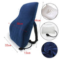 Blue style ergonomic lumbar support airbag version cushion with perforated fabric and adjustable straps for airbag adjustment