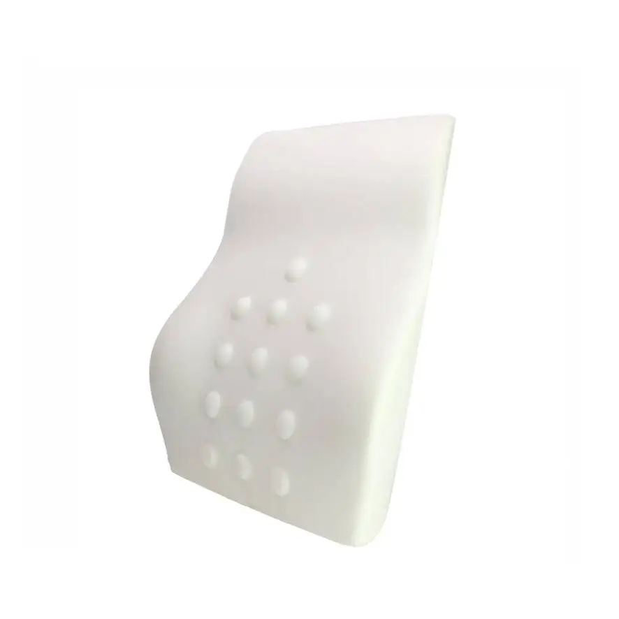 White ergonomic lumbar support airbag version cushion with contoured shape and raised bumps for pressure relief