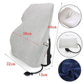 White ergonomic lumbar support airbag version cushion in gray with pump and straps for ergonomic lumbar support and airbag adjustment