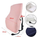 White ergonomic lumbar support airbag version cushion with pink mesh backing black straps and airbag adjustment pump