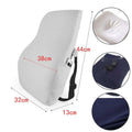 White ergonomic lumbar support airbag version cushion with white mesh back and black adjustable straps for airbag adjustment
