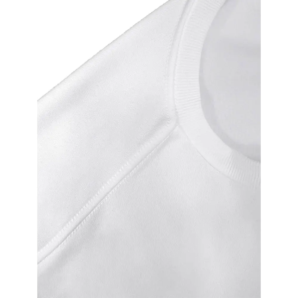 White cotton tank top with seamless finish paired with a white glitter lips pocketed long sleeve sweatshirt featuring stitched neckline