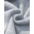 Soft light gray woolen fabric of a white glitter lips pocketed long sleeve sweatshirt featuring a plush textured surface