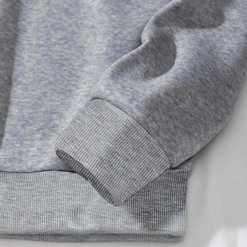 Gray heathered long sleeve sweatshirt sleeve with ribbed cuffs from white graphic leopard hat long sleeve sweatshirt
