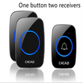 Black cacazi wireless doorbell system with glossy finish and blue illuminated buttons for intelligent exchange doorbell use